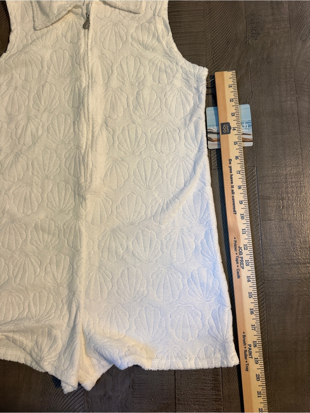NWT Sandy Beach Womens White Seashell Terry Cloth Romper Extra Small - Picture 4 of 8